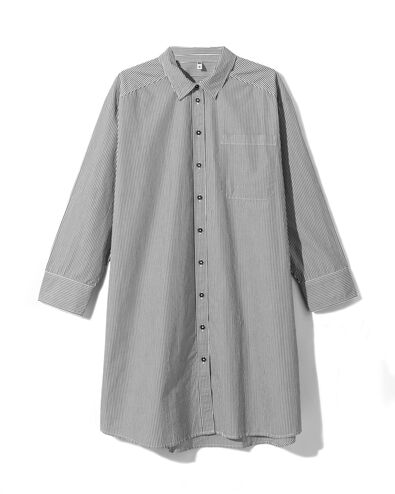 dames overhemdjurk poplin India zwart/wit