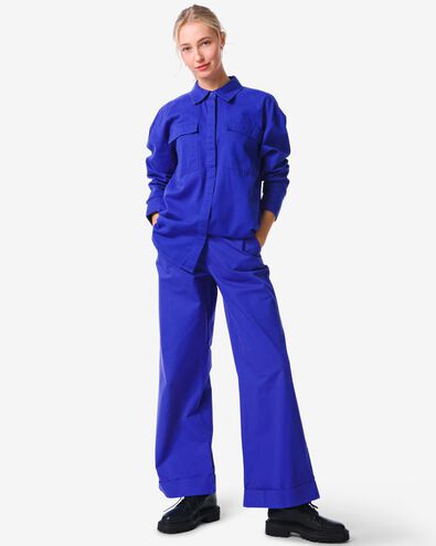 dames bandplooibroek Ivy blauw