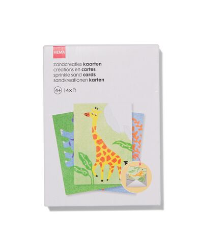 zandcreaties kaarten dieren - 4 stuks