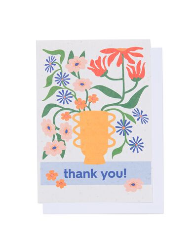 wenskaart 'thank you!' met bloemenzaadjes