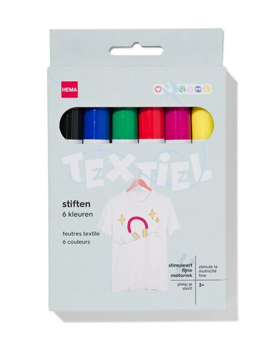 textiel markers - 6 stuks