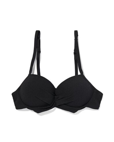 dames push-up bikinitop cup A-E zwart