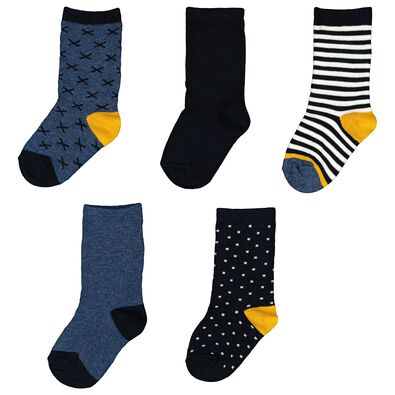 5-pak kindersokken blauw
