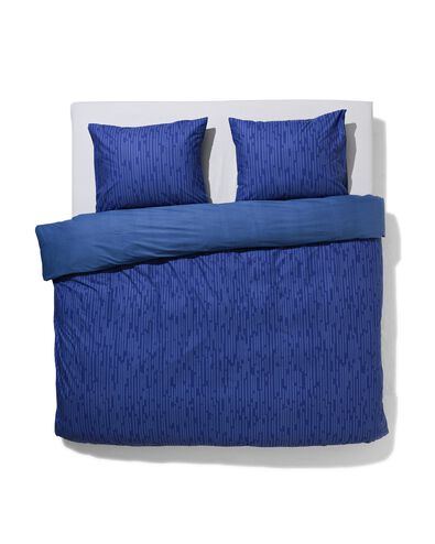 dekbedovertrek zacht katoen 200x220 streep blauw