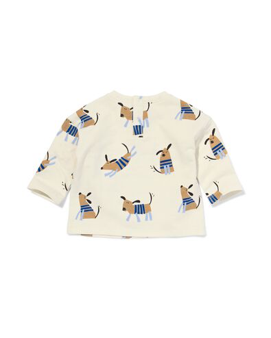 newborn sweat t-shirt met hond ecru