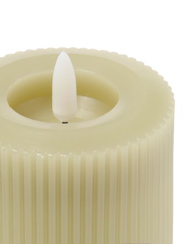 LED ribbel kaars met wax &Oslash;7.5x10 lichtgroen