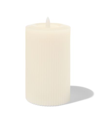 LED ribbel kaars met wax &Oslash;7.5x12.5 ivoor