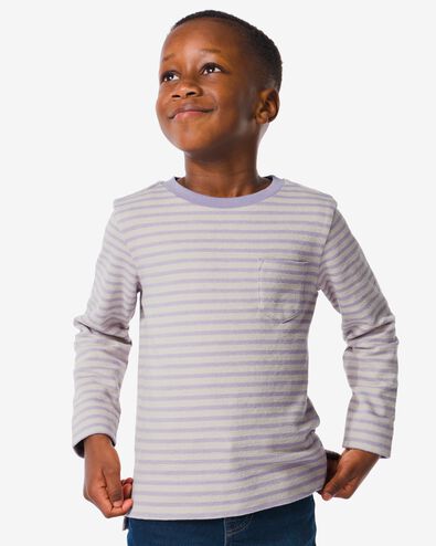 kinder shirt met strepen paars