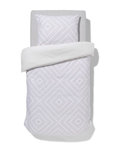 dekbedovertrek zacht katoen 140x200/220 boho taupe en zwart