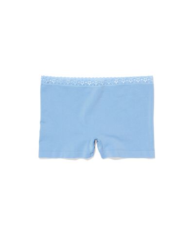 damesshortie naadloos met kant blauw