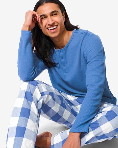 heren pyjama poplin lichtblauw