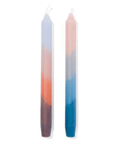 huishoudkaarsen dip-dye &Oslash;2.3x25 blauw - 2 stuks