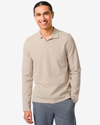 herenpolo pique  beige