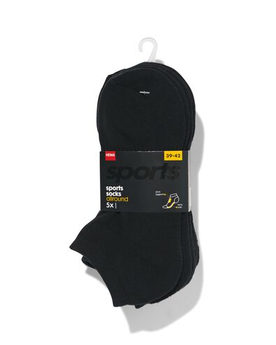 heren enkelsokken sport - 5 paar zwart