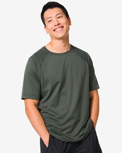 naadloos heren sportshirt groen