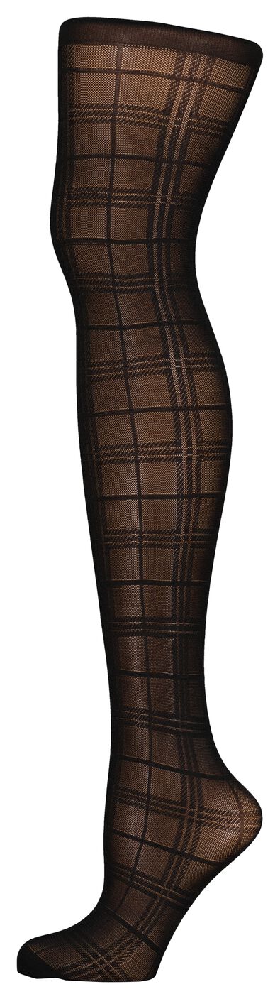 fashionpanty tartan ruit 30 denier zwart