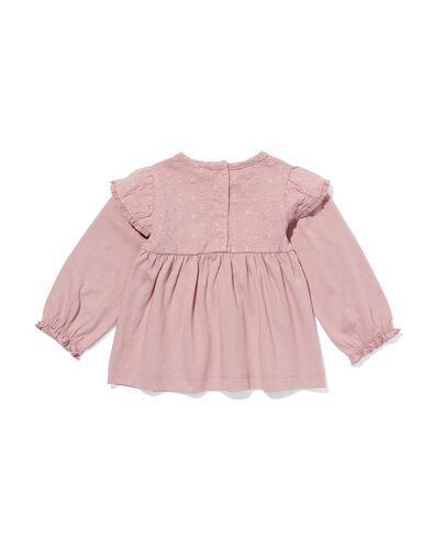newborn top met borduur mauve