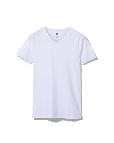 heren t-shirt slim fit v-hals wit