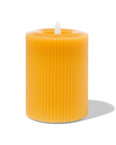 LED ribbel kaars met wax &Oslash;7.5x10 okergeel