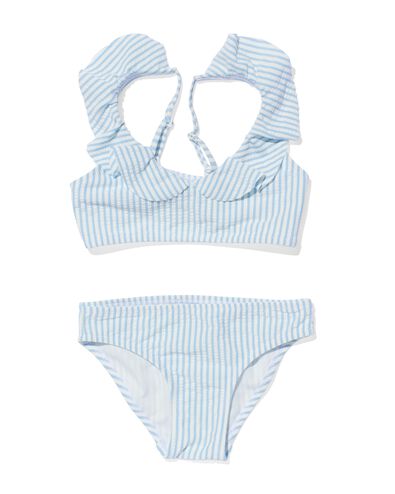 kinder bikini met strepen lichtblauw