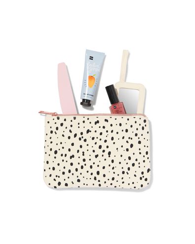 make-up tasje gevlekt inclusief spiegeltje 21x14