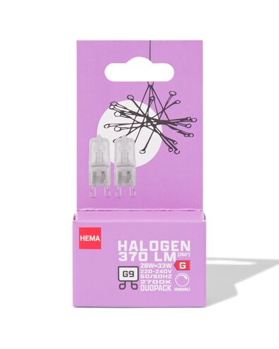 halogeen G9 28W 370lm dim - 2 stuks