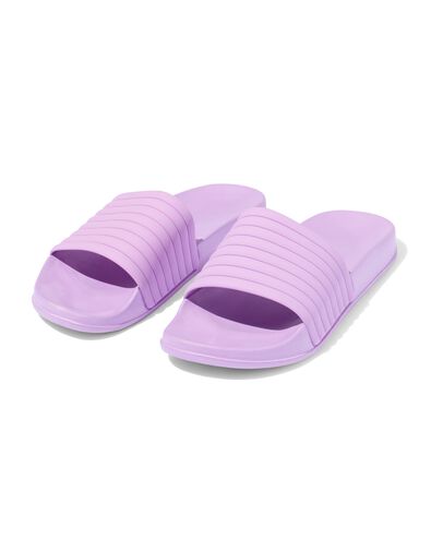 kinder badslippers met ribbelband paars