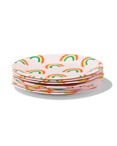 gebaksbordjes karton &Oslash;17.5cm rainbow - 8 stuks