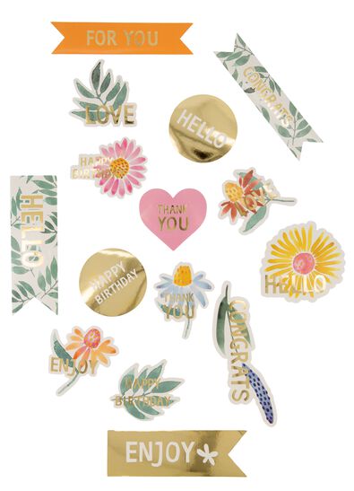 stickers wilde bloemen 15 stuks