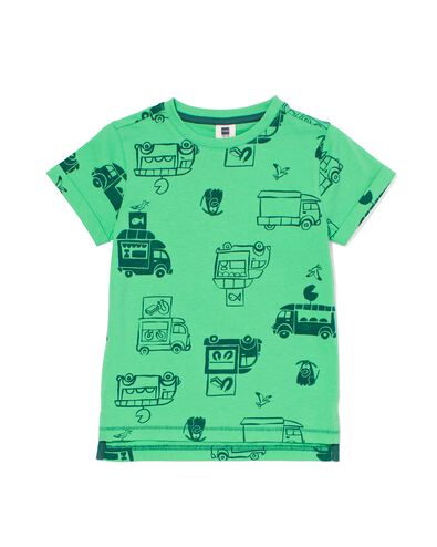 kinder t-shirt auto's groen