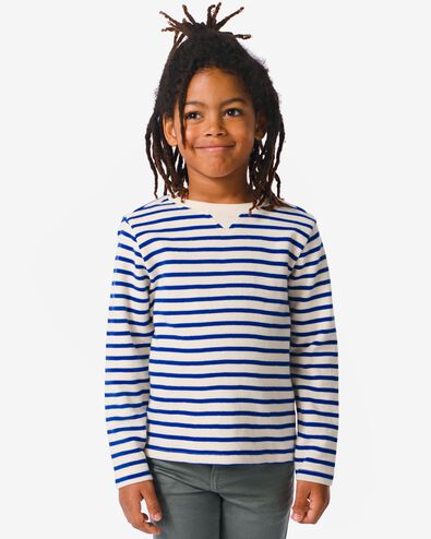 kinder shirt met strepen blauw
