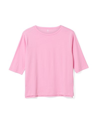 damesnachtshirt met katoen  fluor roze