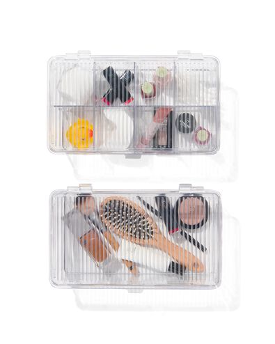 opbergdozen met deksel en divider - 2 stuks