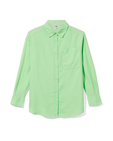 damesblouse Lizzy met linnen lichtgroen
