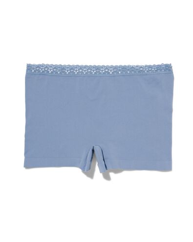 dames shortie naadloos met kant blauw
