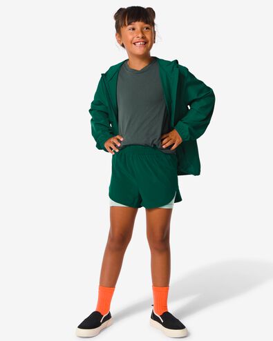 kinder korte sportbroek met legging donkergroen
