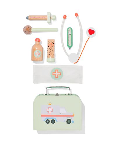houten set dokters koffer 7-delig