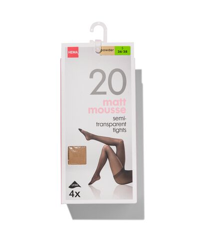4-pak mat pantys 20 denier poeder