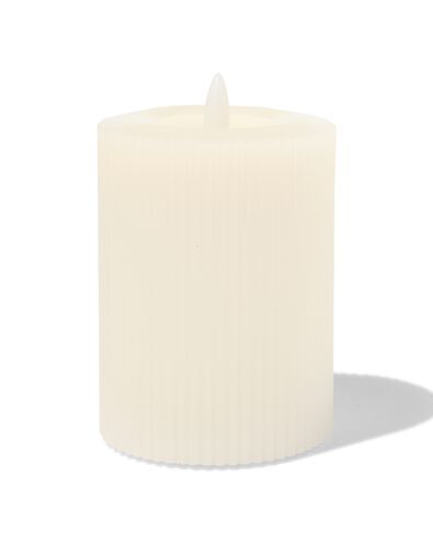 LED ribbel kaars met wax &Oslash;7.5x10 ivoor