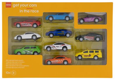 race autos metaal - 10 stuks
