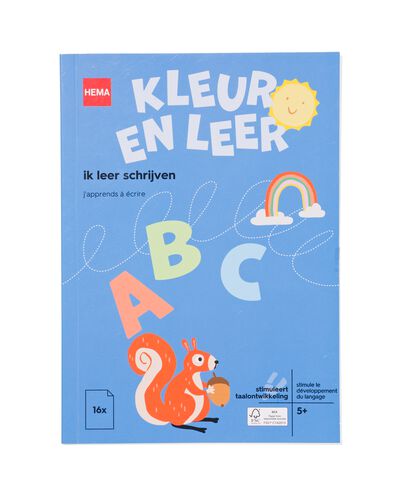 kleur en leerboek ik leer schrijven 5+