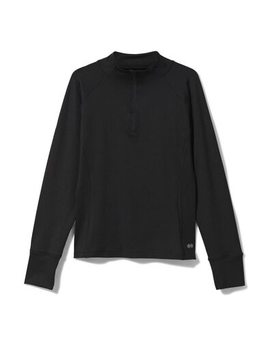 dames fleece sportshirt zwart