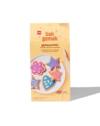 glazuurmix in oranje, blauw en paars