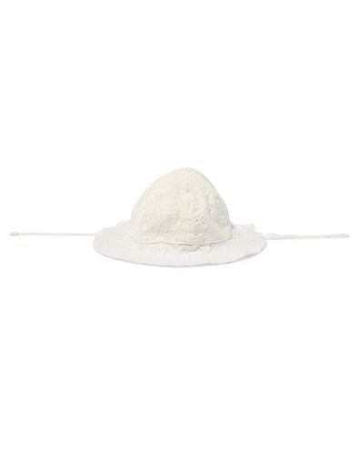 baby zonnehoed met borduur ecru wit