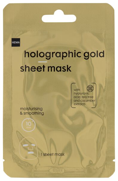 goudkleurig holografisch gezichtsmasker