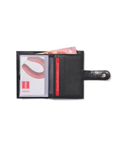 leren portemonnee met hoesjes zwart