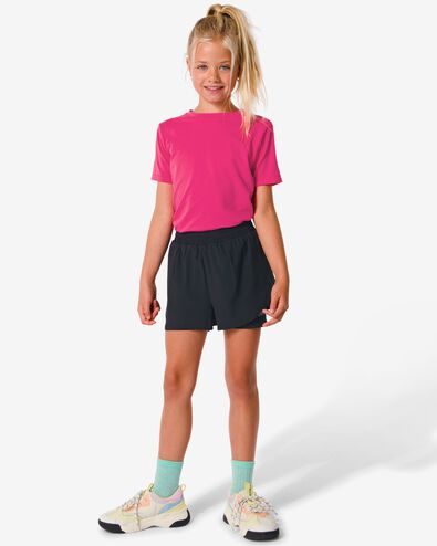 kinder korte sportbroek met legging zwart