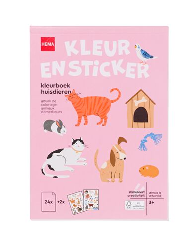 kleurboek met stickers huisdieren 3+