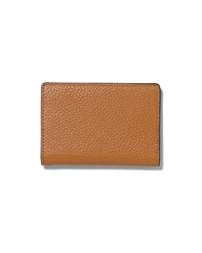 vouwportemonnee met magneetsluiting bruin leer RFID 7x10.5