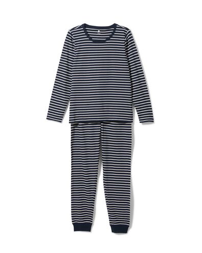 dames pyjama katoen donkerblauw